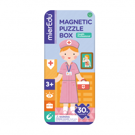 Puzzle magnetic in cutie metalica, joc de potrivire si asociere - Doctor [3]