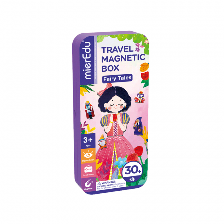 Jucarii Educative - Puzzle magnetic in cutie metalica, joc de potrivire si asociere - Povesti