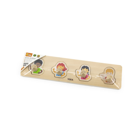 Puzzle Montessori cu maner, Culoarea pielii, Viga [1]