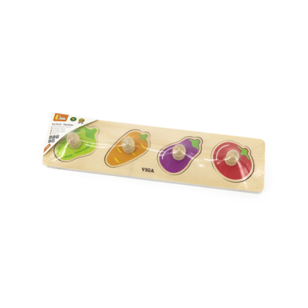 Puzzle Montessori cu maner, Legume, Viga [1]