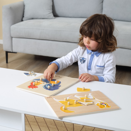 Puzzle - Puzzle Montessori, Vaca, Viga