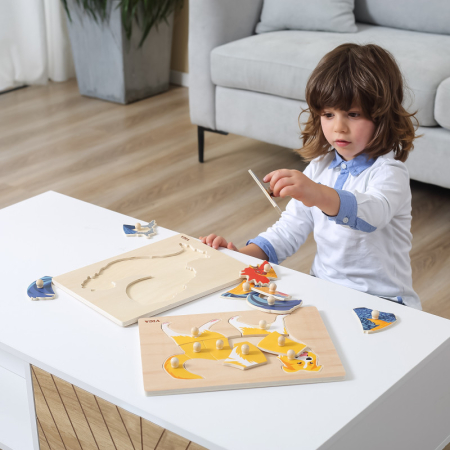 Puzzle Montessori, Vaca, Viga [1]