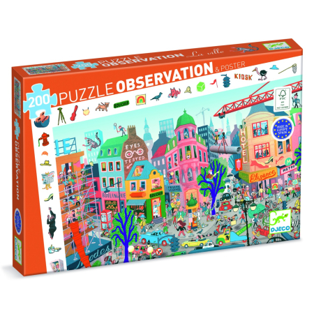 Puzzle - Puzzle observatie Orasul, Djeco