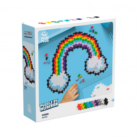 Cadouri copii Craciun - Puzzle pe numere Plus-Plus, 500 piese, Curcubeu