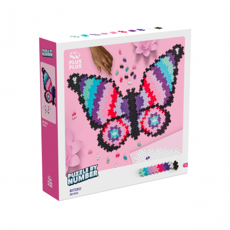 Cadouri copii Craciun - Puzzle pe numere Plus-Plus, 500 piese, Fluture