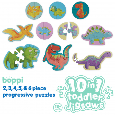 Puzzle progresiv Toddler 10 in 1, Boppi - Dinozauri [7]