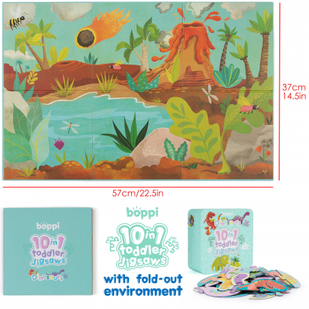 Puzzle progresiv Toddler 10 in 1, Boppi - Dinozauri [5]