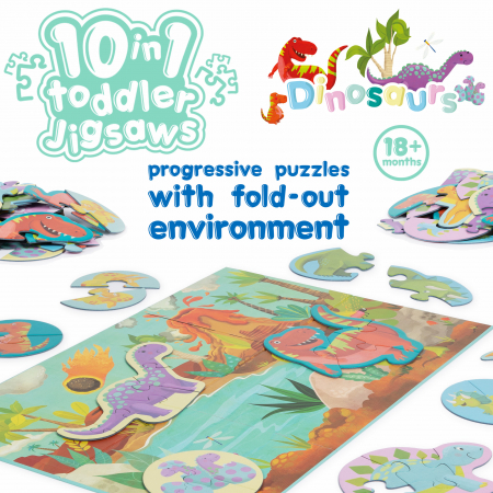 Puzzle progresiv Toddler 10 in 1, Boppi - Dinozauri [4]