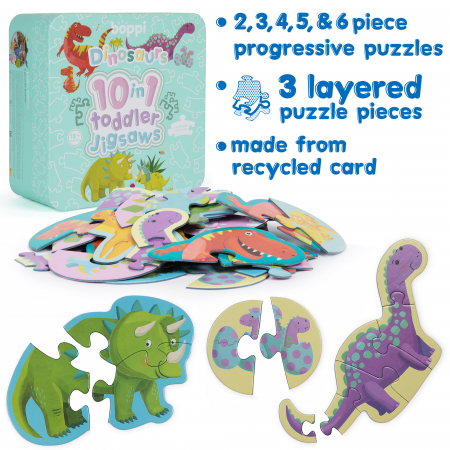 Puzzle progresiv Toddler 10 in 1, Boppi - Dinozauri [6]