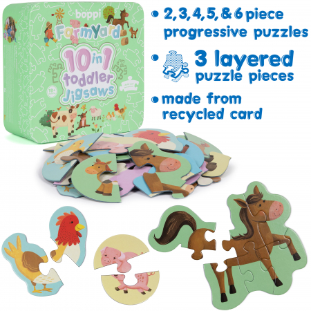 Puzzle progresiv Toddler 10 in 1, Boppi - Ferma [5]
