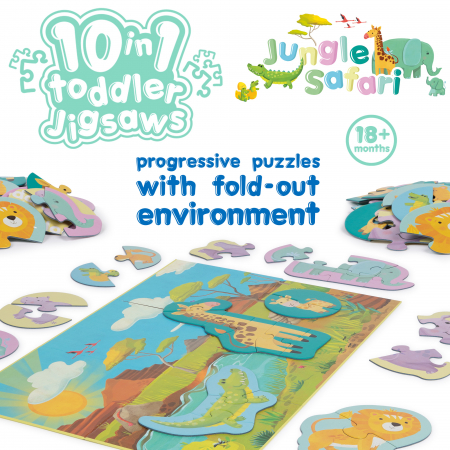 Puzzle progresiv Toddler 10 in 1, Boppi - Jungla Safari [5]