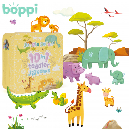 Puzzle progresiv Toddler 10 in 1, Boppi - Jungla Safari [7]