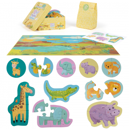 Puzzle progresiv Toddler 10 in 1, Boppi - Jungla Safari [8]