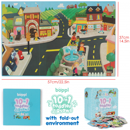 Puzzle progresiv Toddler 10 in 1, Boppi - Vehicule [3]