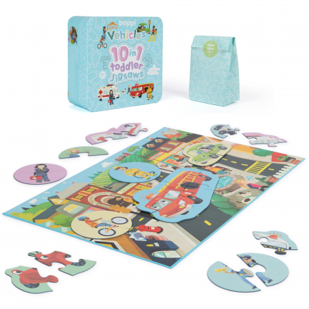 Puzzle progresiv Toddler 10 in 1, Boppi - Vehicule [2]