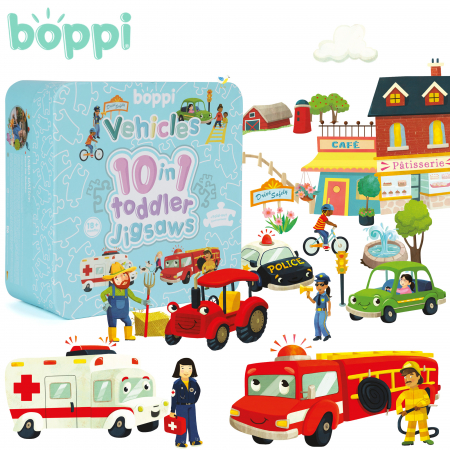 Puzzle progresiv Toddler 10 in 1, Boppi - Vehicule [9]