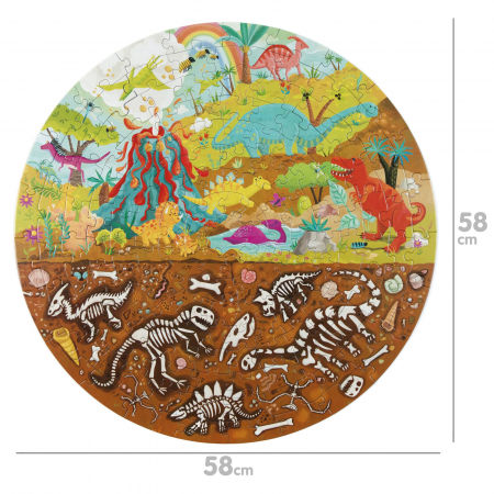 Puzzle rotund, 150 piese, Boppi - Dinozauri [3]