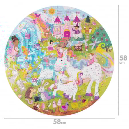 Puzzle rotund, 150 piese, Boppi - Unicorn [1]