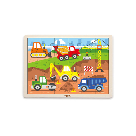 Puzzle Vehicule pentru constructii, 24 piese, Viga [4]