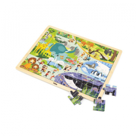 Jucarii Educative - Puzzle Zoo, 48 de piese, Viga