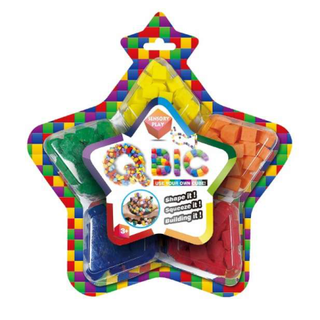 Noutati - Q-Bic - cuburi din spuma pentru constructii senzoriale, 5 culori