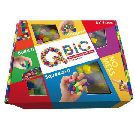 Noutati - Q-Bic - cuburi din spuma pentru constructii senzoriale, 8 culori x 5 g