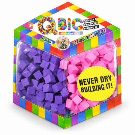 Q-Bic - cuburi din spuma pentru constructii senzoriale, 2 culori, ambalaj hexagonal [1]