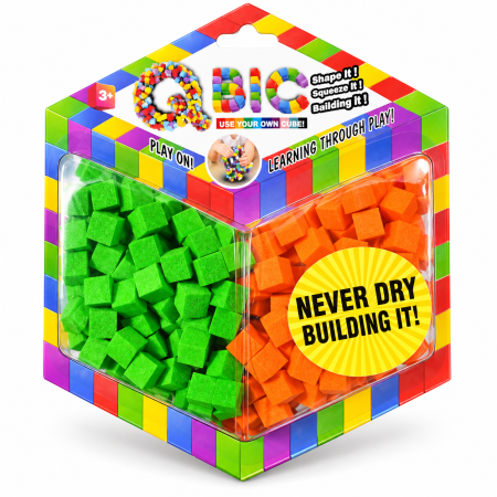 Q-Bic - cuburi din spuma pentru constructii senzoriale, 2 culori, ambalaj hexagonal [2]