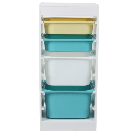 Depozitare - Raft depozitare cu 4 cosuri colorate, U-Grow