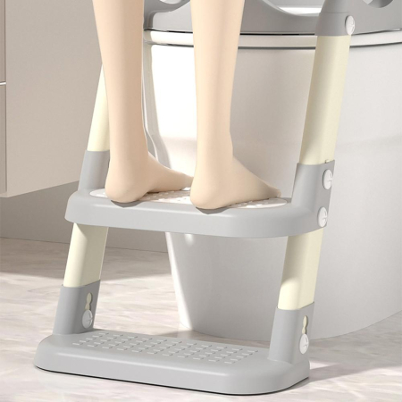 Reductor de toaleta pt copii cu scara, gri, U-Grow [4]