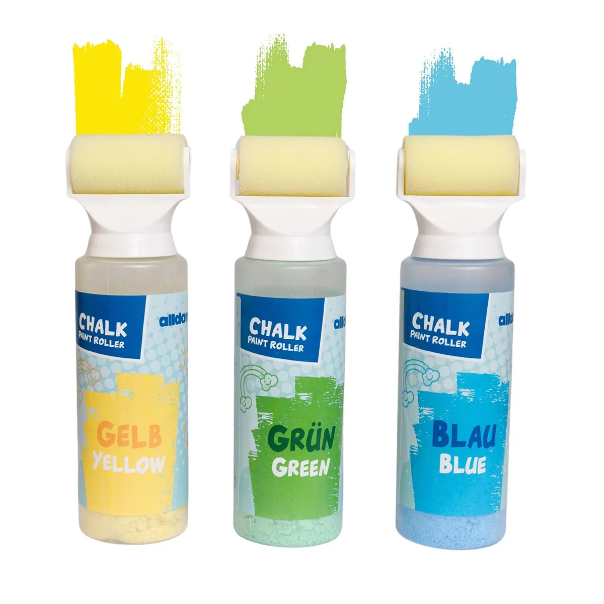 Noutati - Role cu cretă lichidă pentru asfalt, set 3 buc., Allldoro