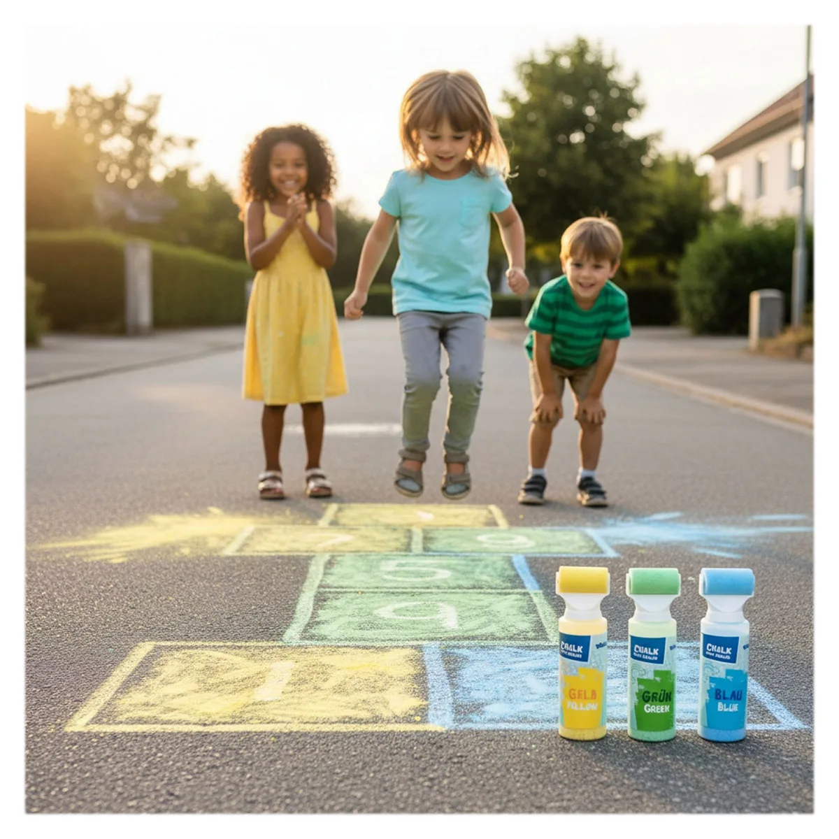 Role cu cretă lichidă pentru asfalt, set 3 buc., Allldoro [3]