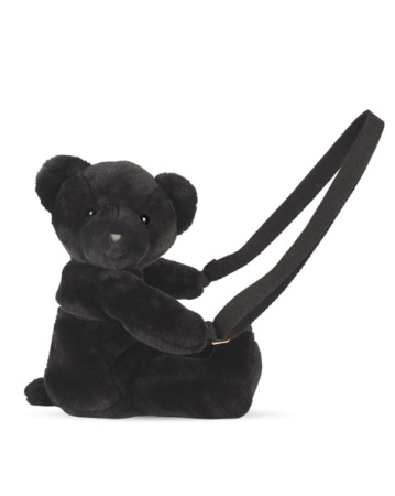 Plusuri - Ursulet din plus - geanta crossbody adorabila, 30 cm, Negru