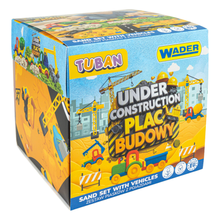 Varsta - Set senzorial cu nisip dinamic, nisip pufos si vehicule – Șantier de construcții