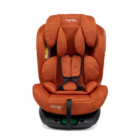 Carucioare & articole transport - Scaun auto U-Grow Secure+ 40-150 cm ,360 grade ,  4 pozitii de ajustare pe spate , 10 pozitii de ajustare a tetierei pe inaltime, Golden Cognac, U-Grow