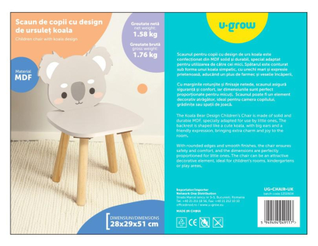 Scaun copii, MDF,design ursulet koala, U-Grow [3]