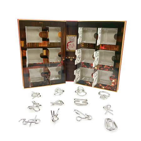 Set 12 jocuri logice IQ din metal de Craciun - 12 Puzzles Before Christmas [2]