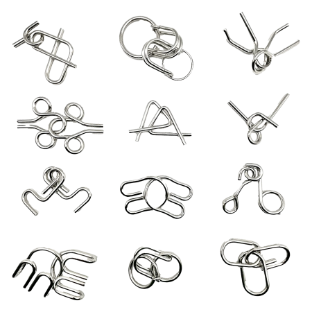 Set 12 jocuri logice IQ din metal de Craciun - 12 Puzzles Before Christmas [10]