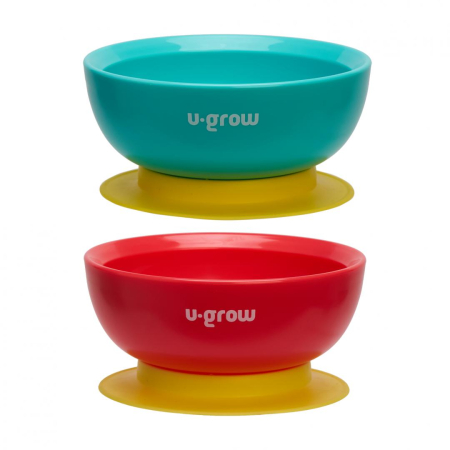 Mama si copilul - Set 2 boluri cu ventuza, 340 ml, U-Grow