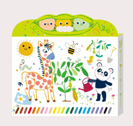 Set 24 creioane cerate Happy Pea Pod - culori variate, Haku Yoka [1]