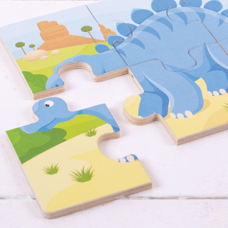 Set 3 puzzle din lemn - Dinozauri [3]