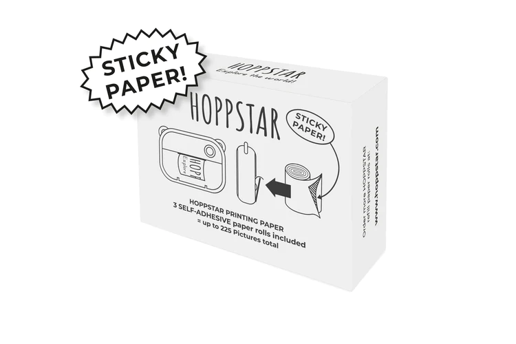 Aparate foto video copii - Set 3 role hartie autoadezive pentru imprimare poze - Hoppstar