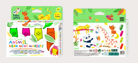 Set 4 Mini Markere Neon – Animale [2]