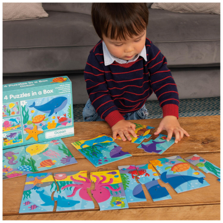 Set 4 puzzle-uri  - Oceanul vesel (2,3,4,5 piese) [1]