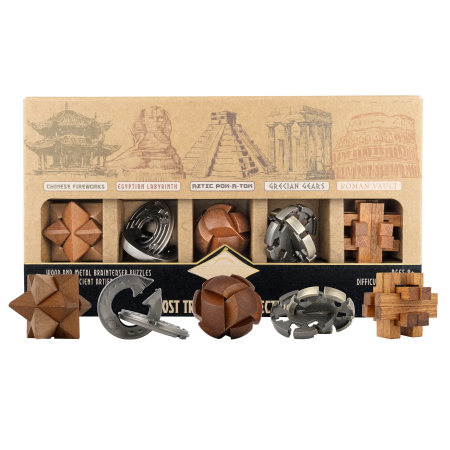 Jocuri de Logica - Set 5 jocuri logice IQ inspirate din civilizatii antice - Lost Treasure Collection