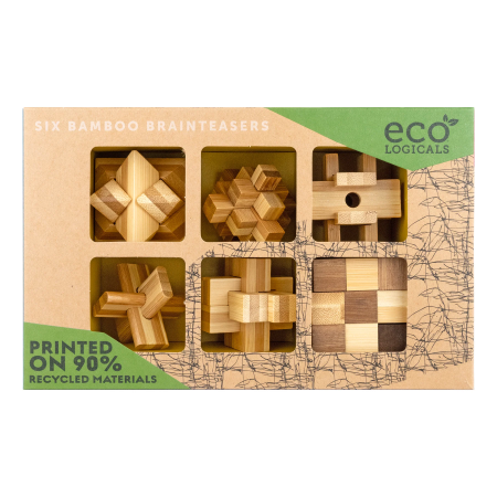 Jocuri de Logica - Set 6 jocuri logice IQ din bambus - Ecological 6 Pack