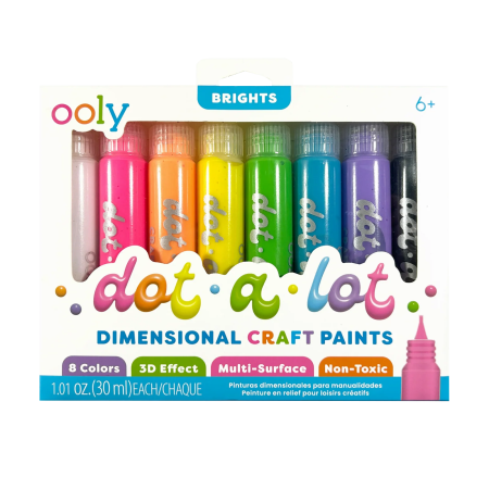 Vopsea 3D pentru tehnica punctului – Dot-a-Lot, set de 8 culori Brights [1]