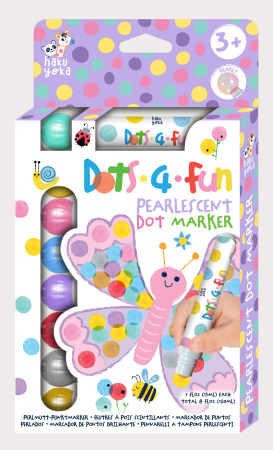 Jucarii 3-5 ani - Set 8 carioci lavabile Dots 4 Fun - culori perlate