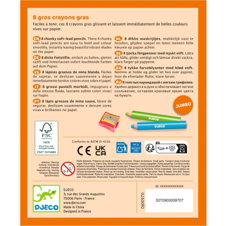 Set 8 creioane colorate cu ascutitoare, Djeco [3]