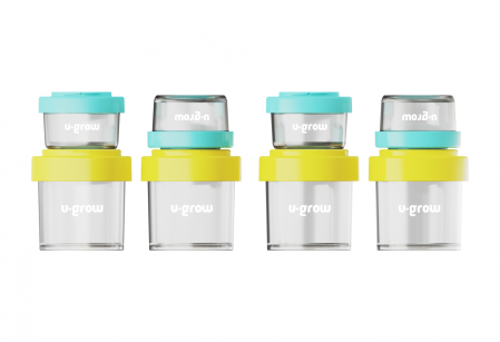 Set 8 recipiente cu capac pentru stocare hrana copii , 4*80ml + 4*220ml, U-Grow [1]